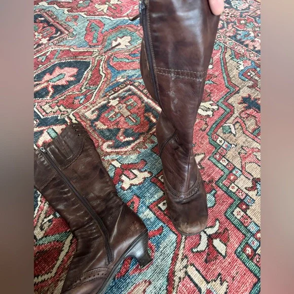 La Canadienne Made in Canada Brown Leather Women's Boots with Kitten Heel, 10 - Picture 2 of 7